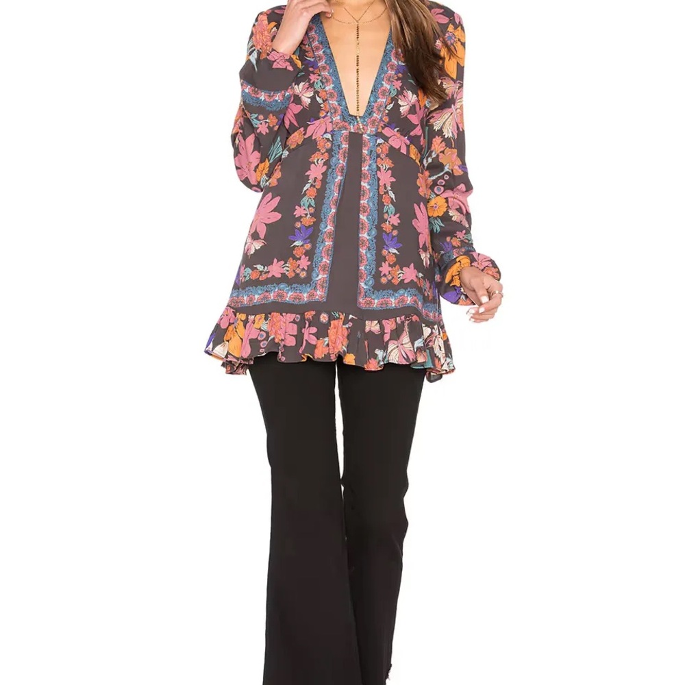 Free People Violet Hill Printed Tunic Top
